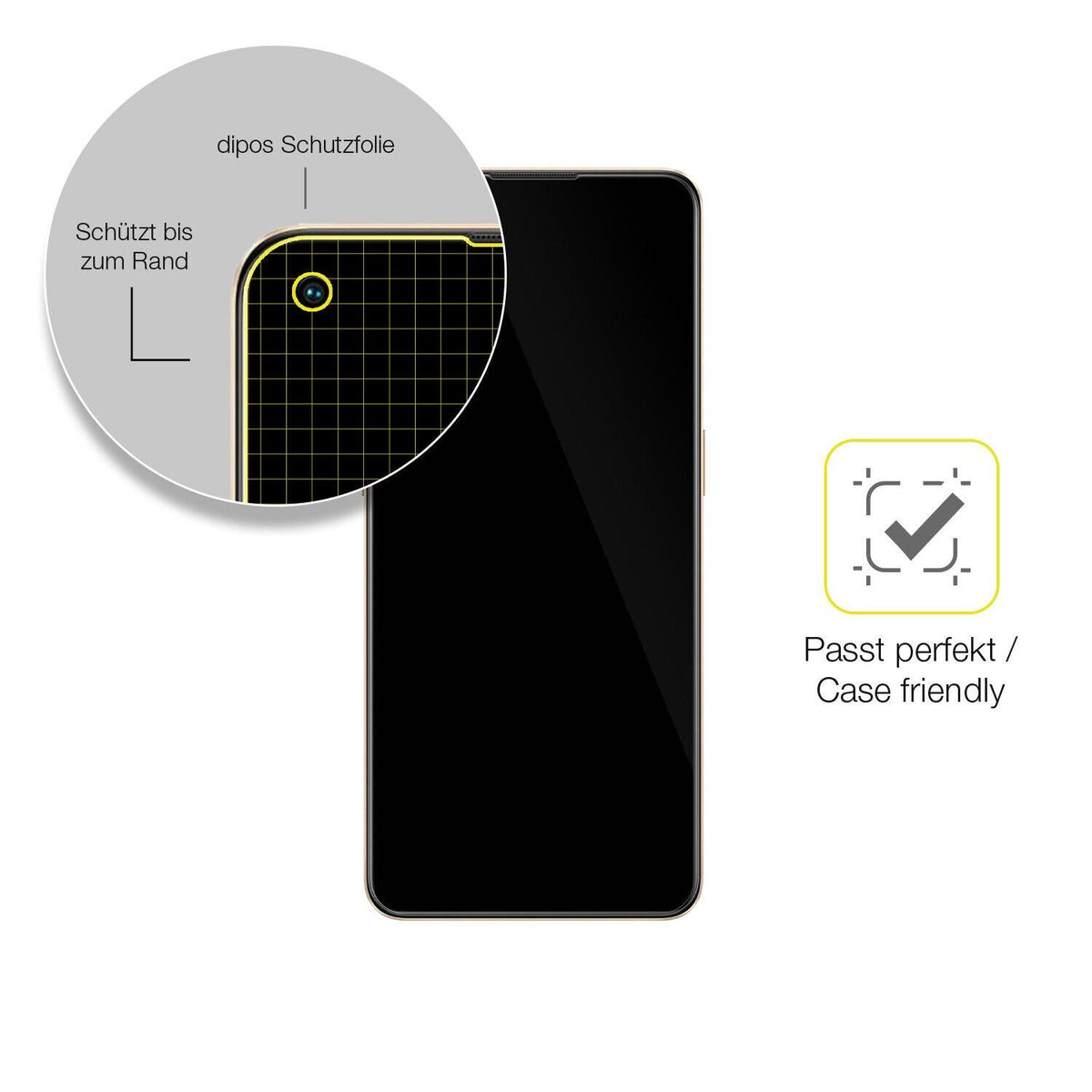 2x 3D Full Cover Schutzfolie für Oppo F21 Pro