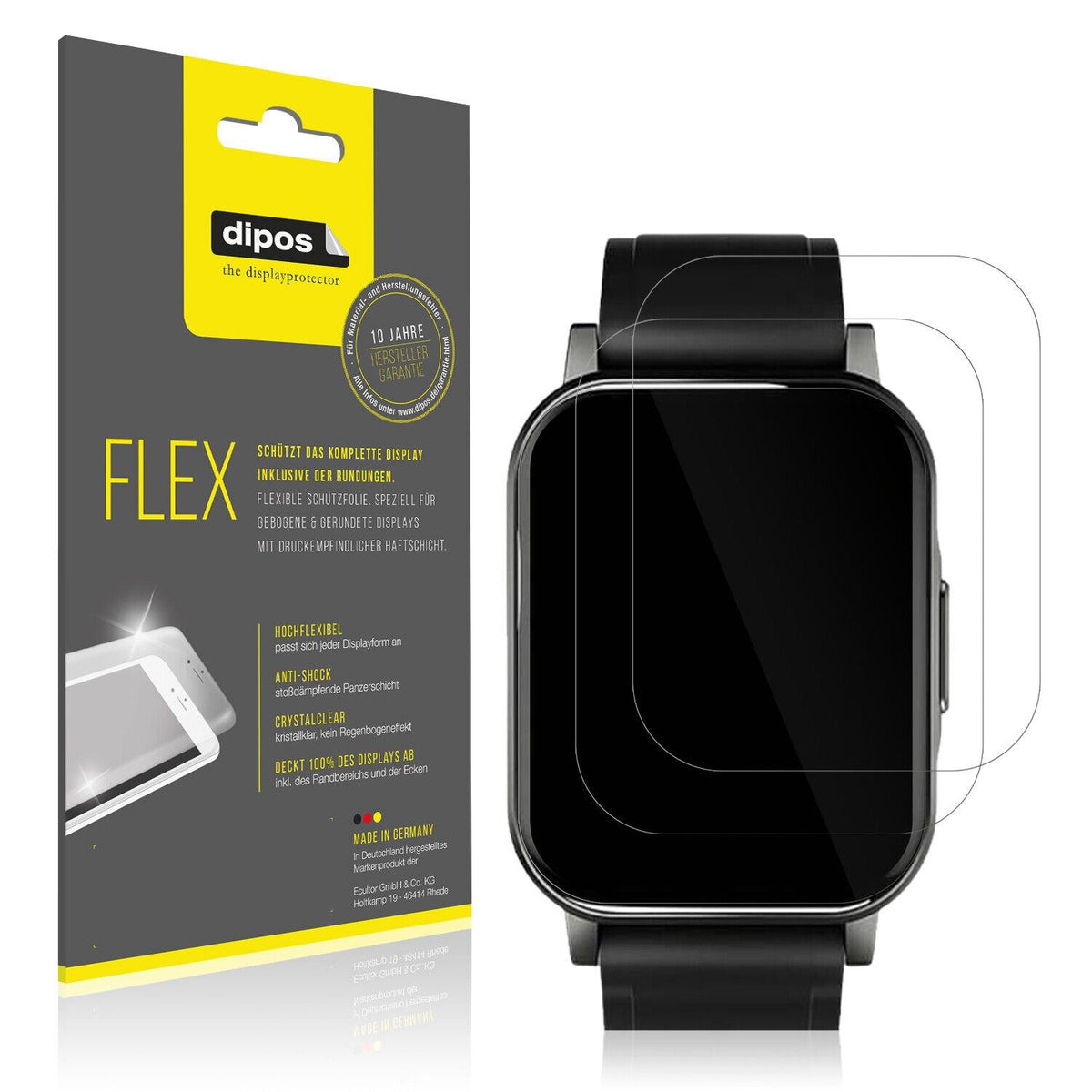 2x 3D Full Cover Schutzfolie für Haylou LS02 watch