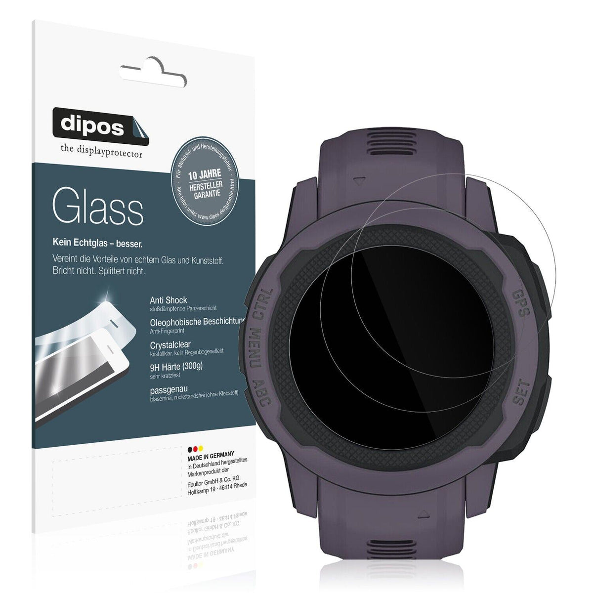 1x 9H Schutzfolie für Garmin Instinct 2S (45mm) Panzerfolie