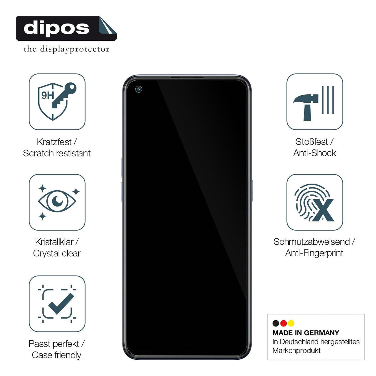 1x 9H Schutzfolie für Oppo Reno 7 5G Panzerfolie