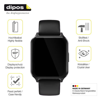 2x 3D Full Cover Schutzfolie für Touchelex 1,52 Zoll Smartwatch