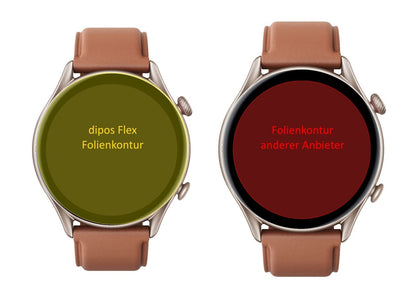 2x 3D Full Cover Schutzfolie für Amazfit GTR 3 Pro