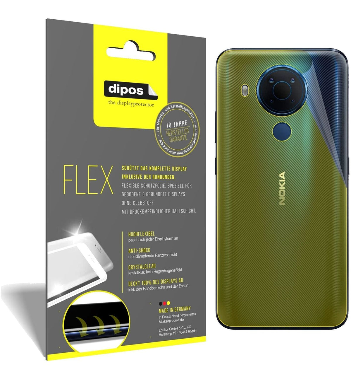2x 3D Full Cover Schutzfolie für Nokia 5.4 Rückseite
