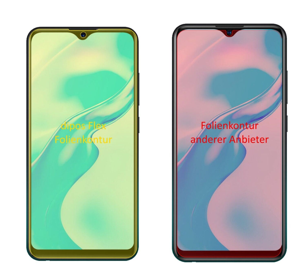 2x 3D Full Cover Schutzfolie für Vivo Y1s