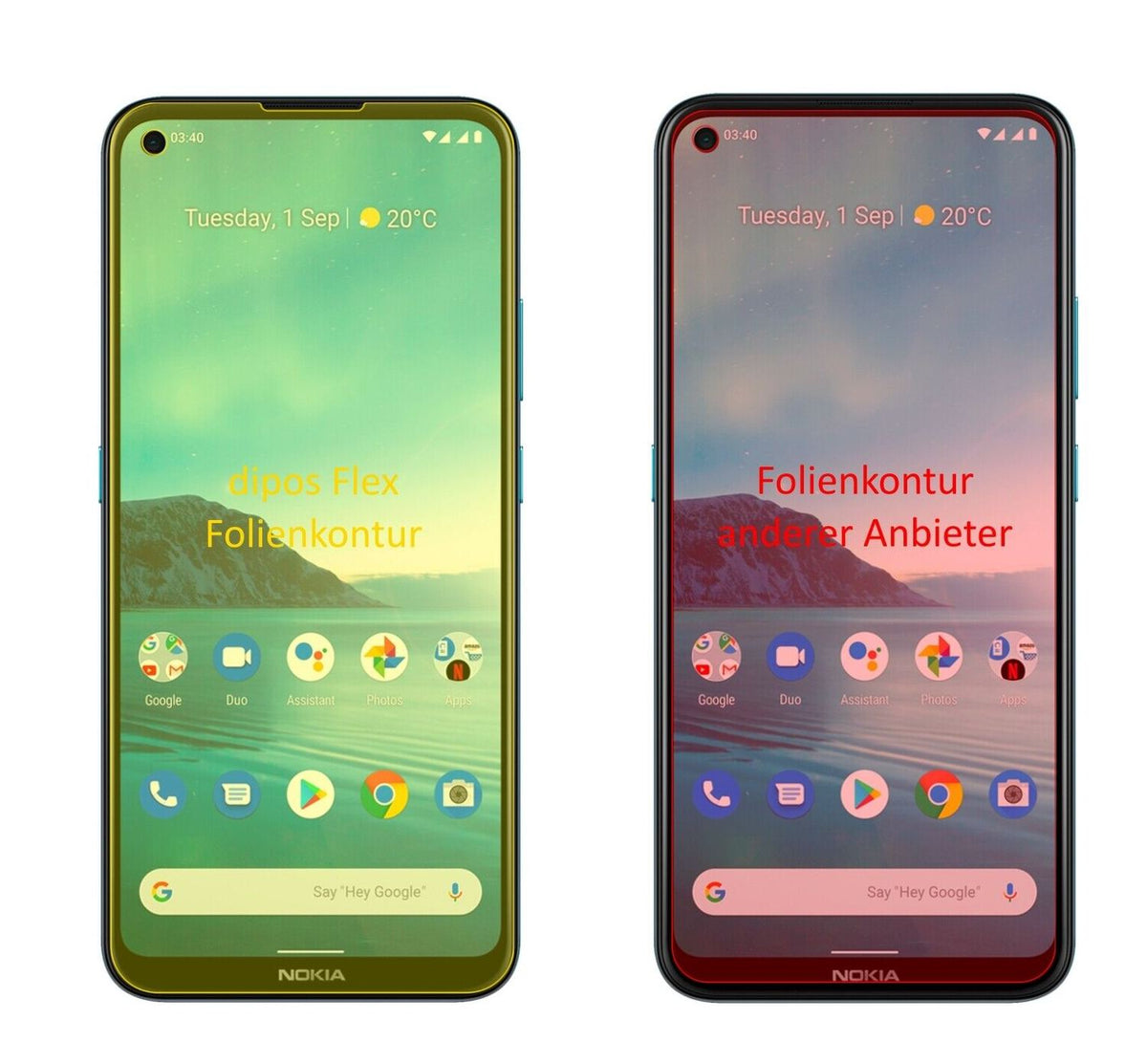 2x 3D Full Cover Schutzfolie für Nokia 46115