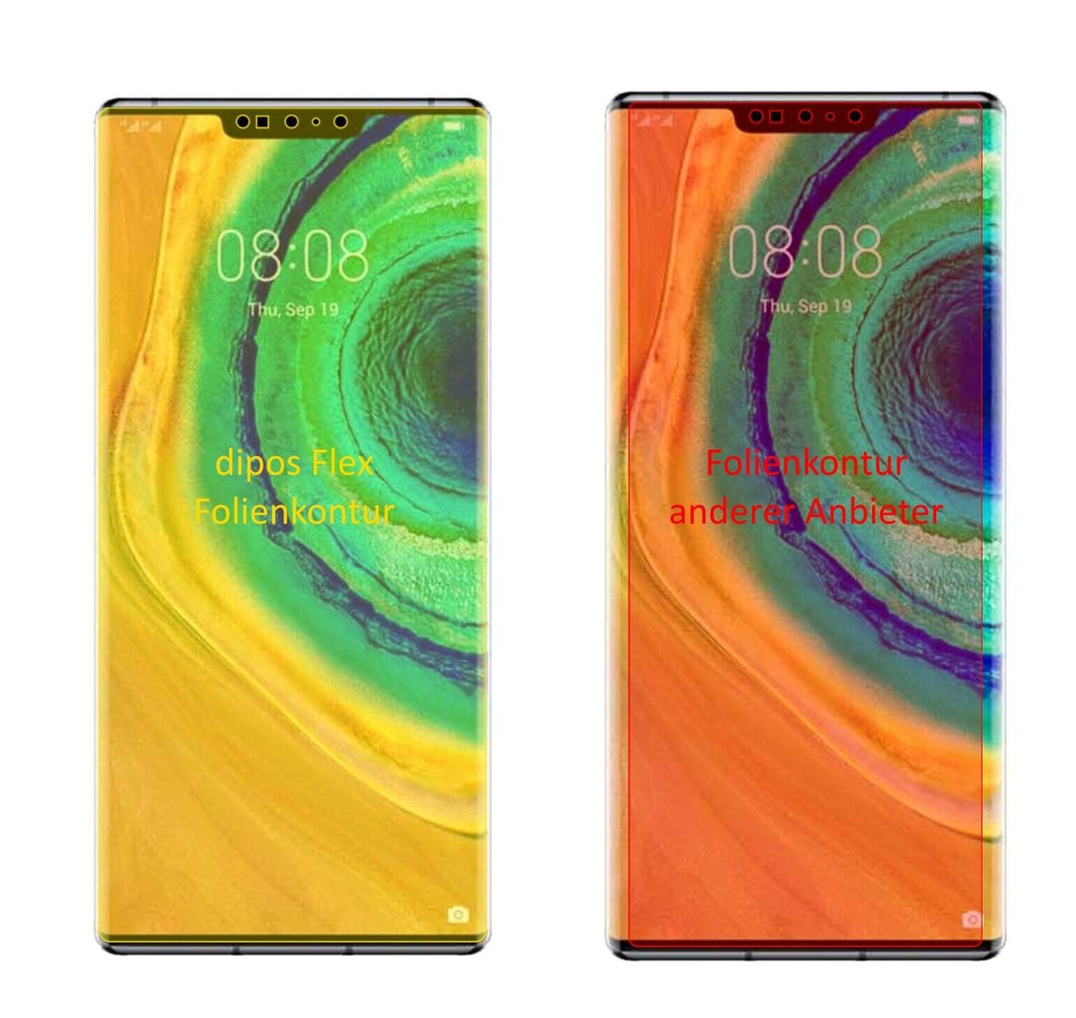 2x 3D Full Cover Schutzfolie für Huawei Mate 30E Pro