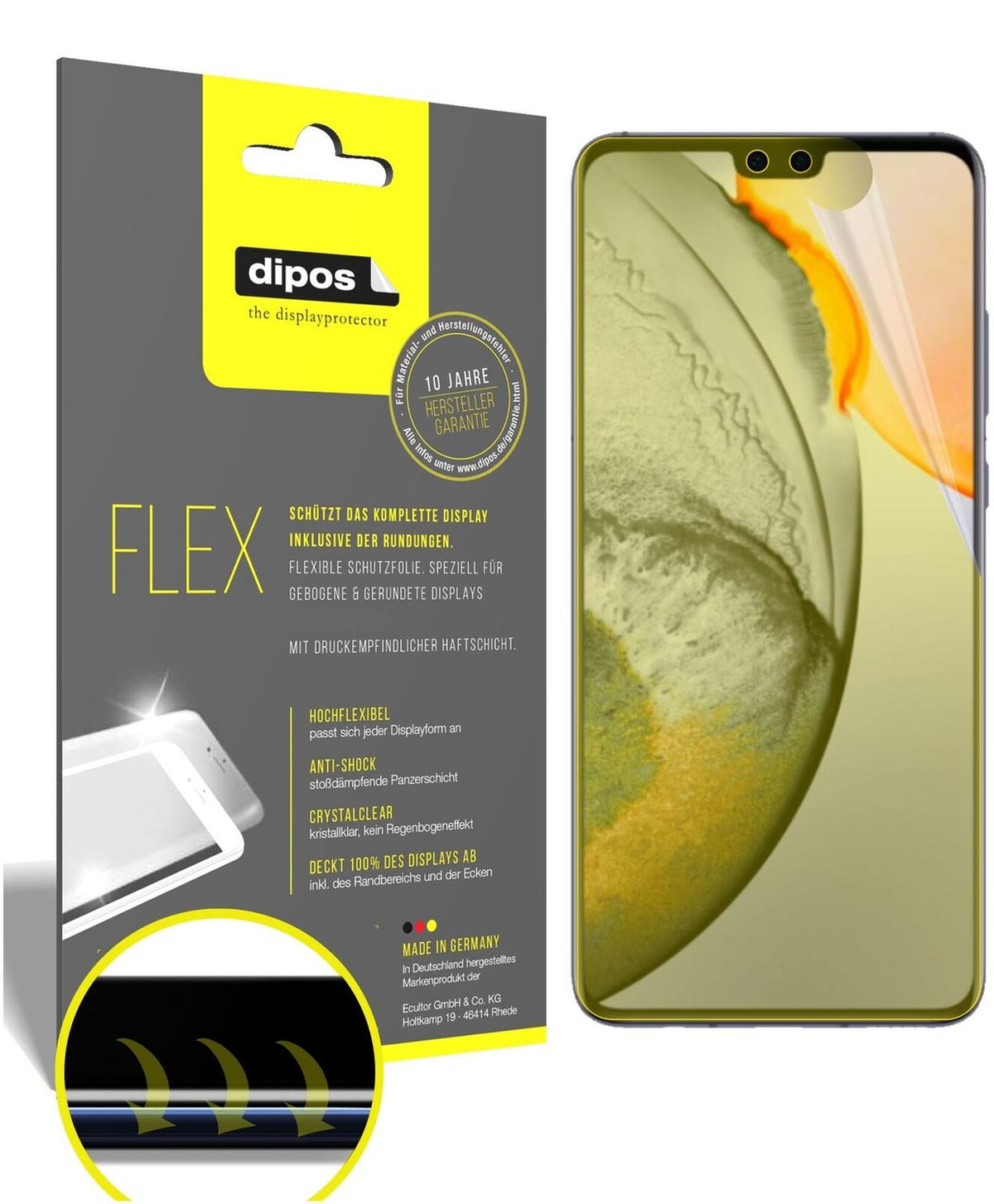 2x 3D Full Cover Schutzfolie für Vivo S7 5G