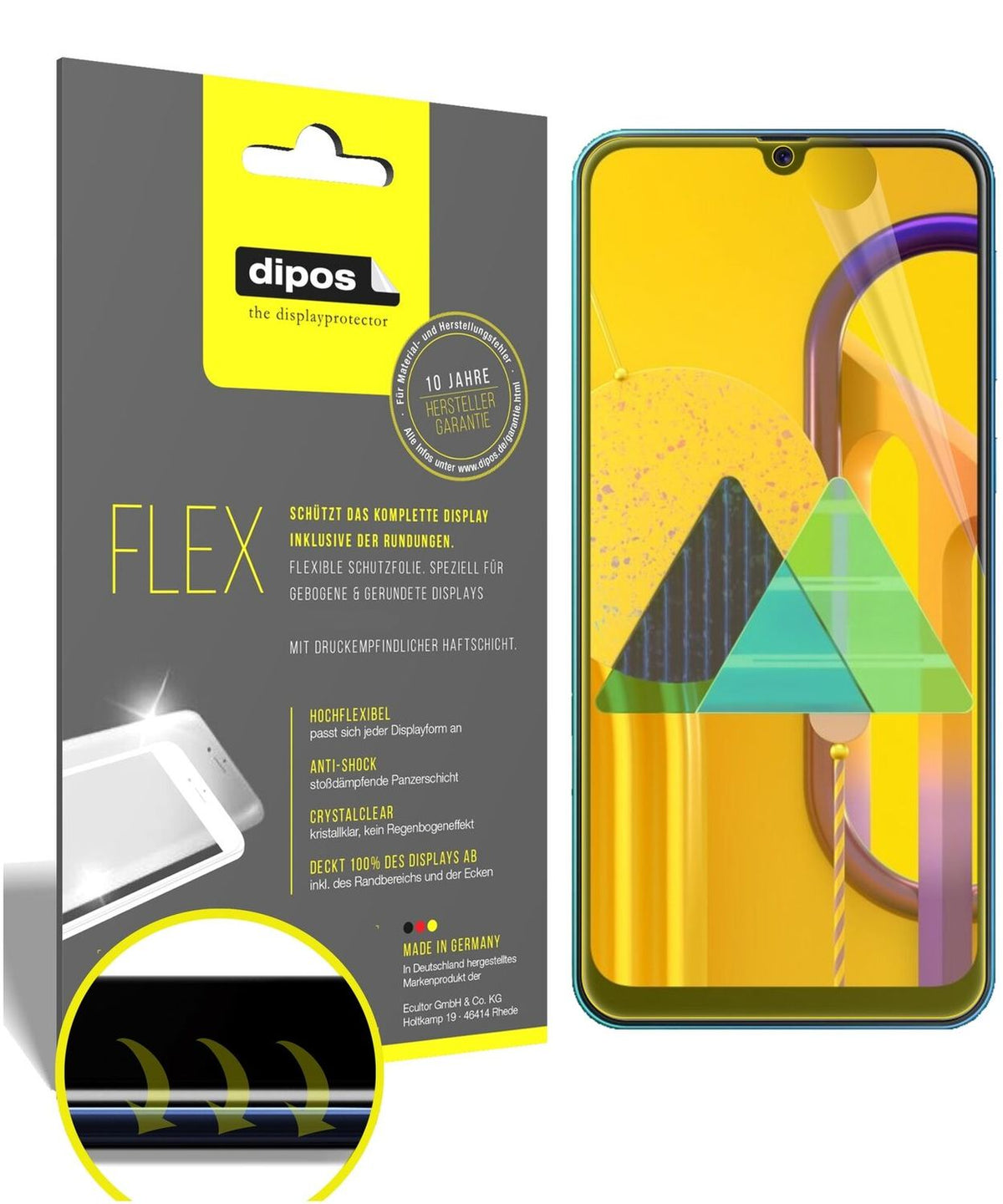 2x 3D Full Cover Schutzfolie für Samsung Galaxy M21