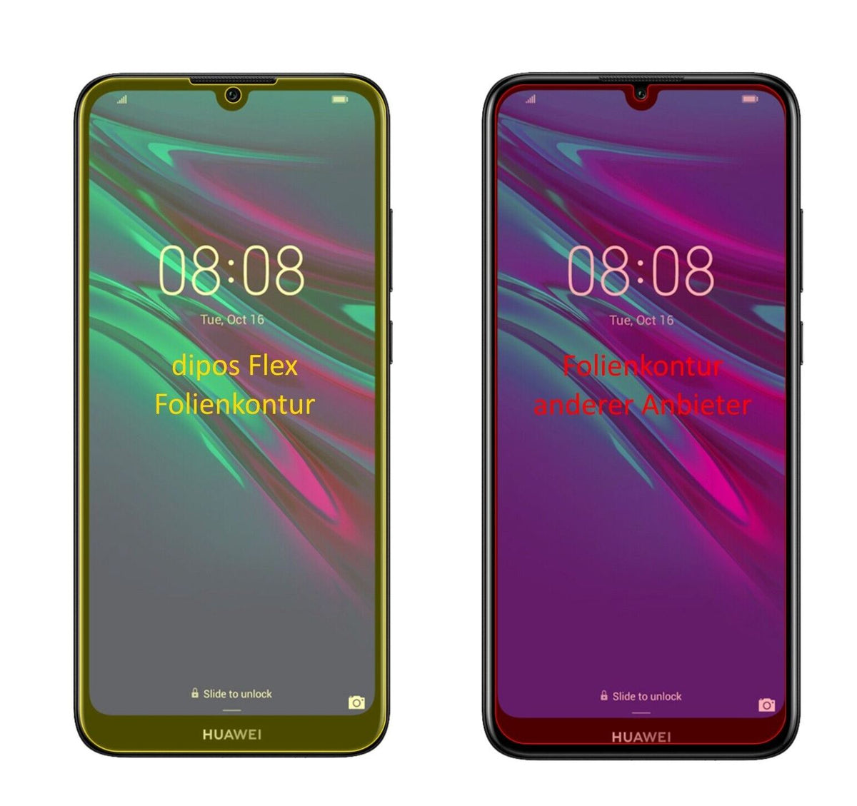 2x 3D Full Cover Schutzfolie für Huawei Y6 Pro (2019)