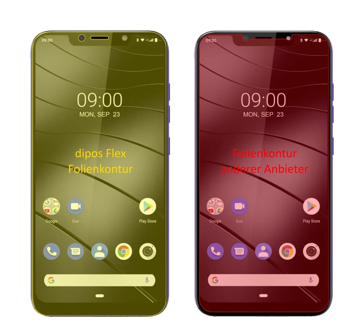 2x 3D Full Cover Schutzfolie für Gigaset GS195 LS