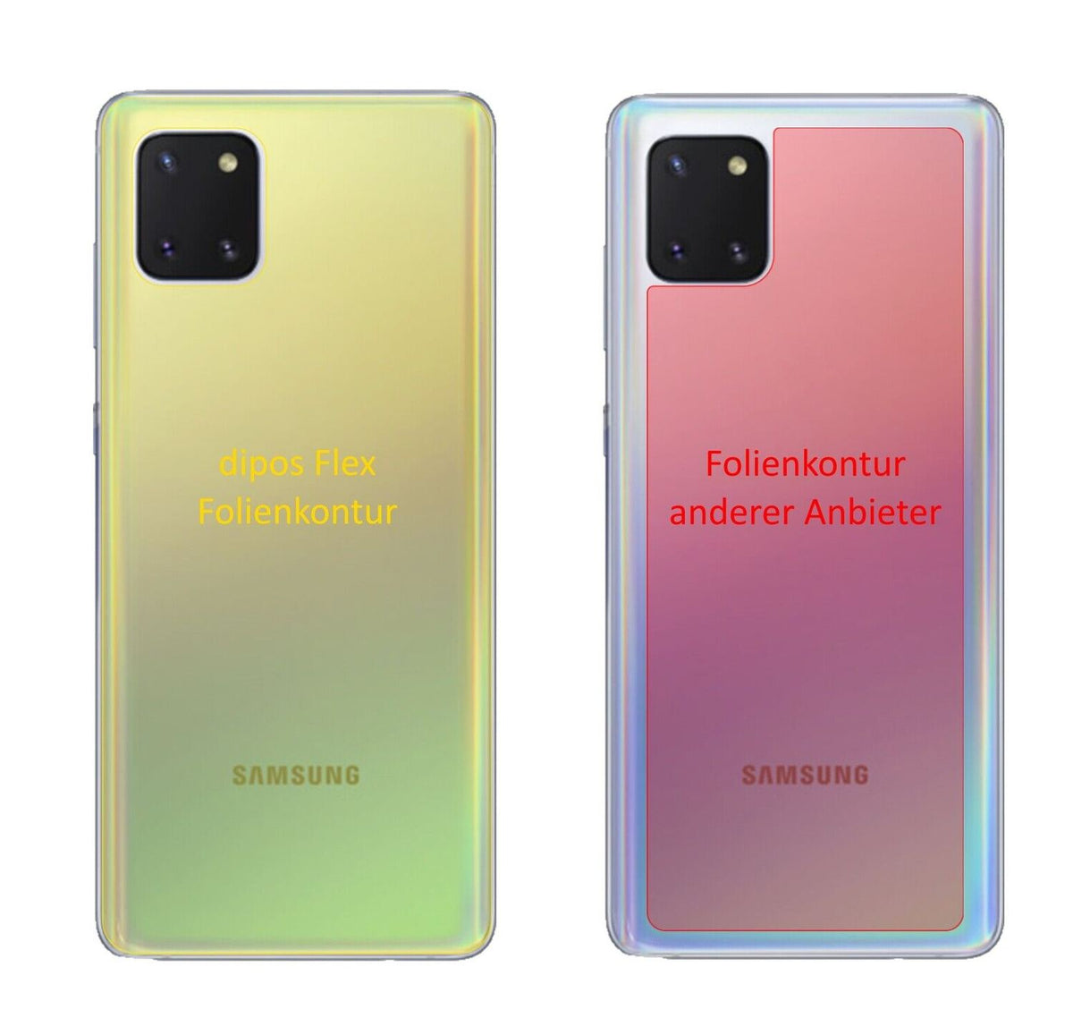 2x 3D Full Cover Schutzfolie für Samsung Galaxy Note 10 Lite Rückseite