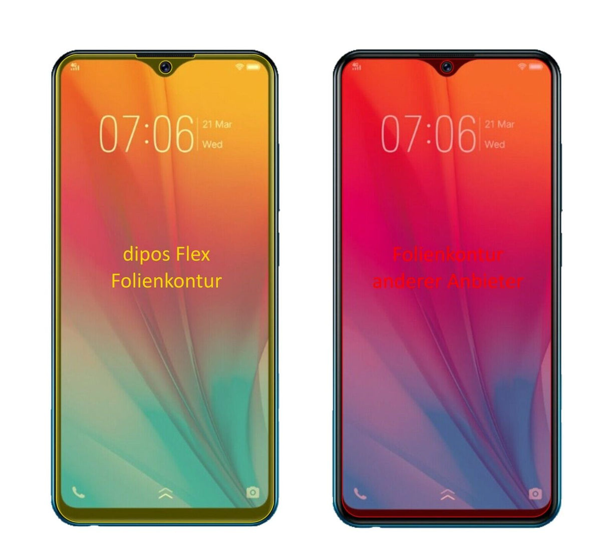 2x 3D Full Cover Schutzfolie für Vivo Y91C (2020)