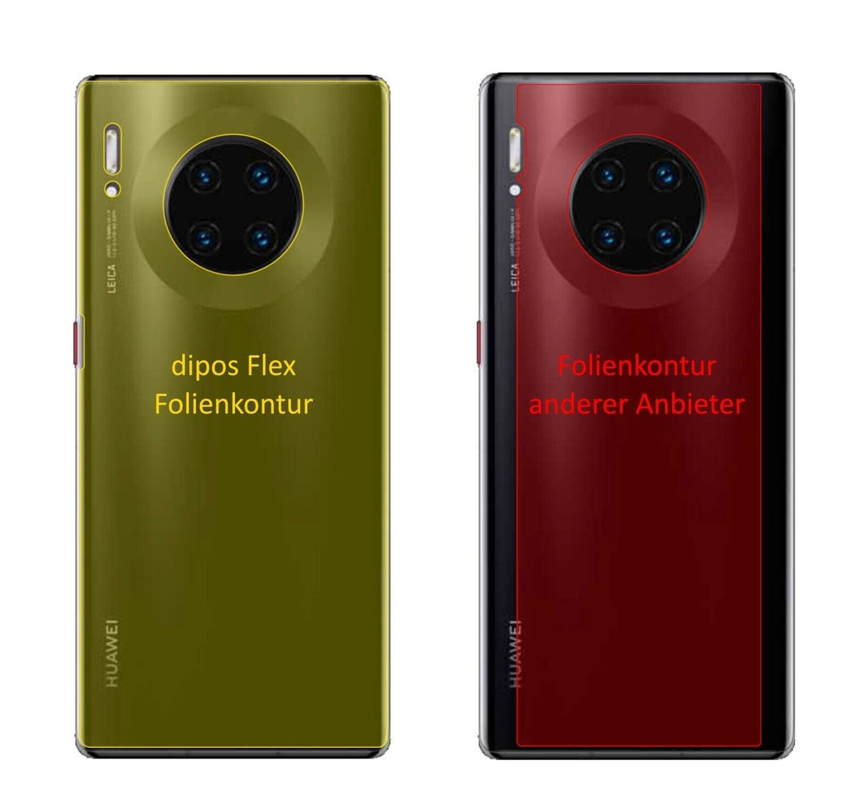 2x 3D Full Cover Schutzfolie für Huawei Mate 30 Pro Rückseite