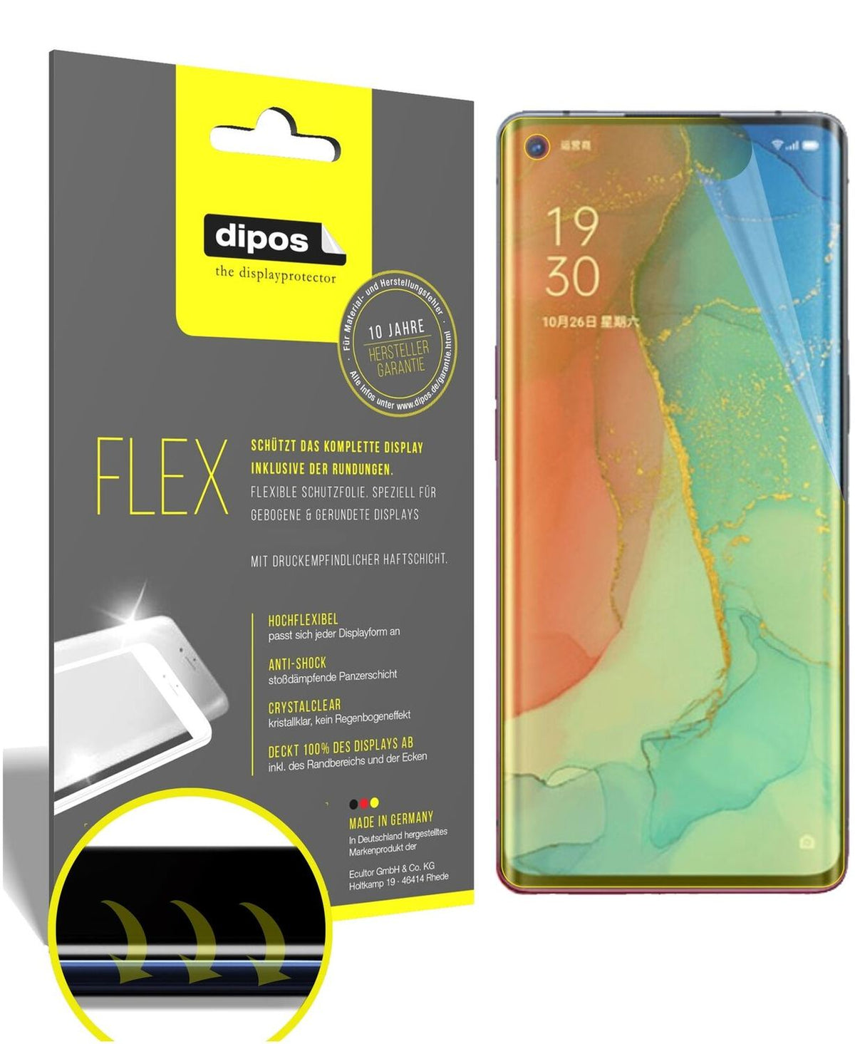 2x 3D Full Cover Schutzfolie für Oppo Reno3 Pro 5G