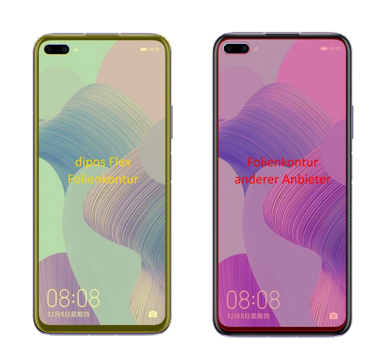 2x 3D Full Cover Schutzfolie für Honor V30 5G