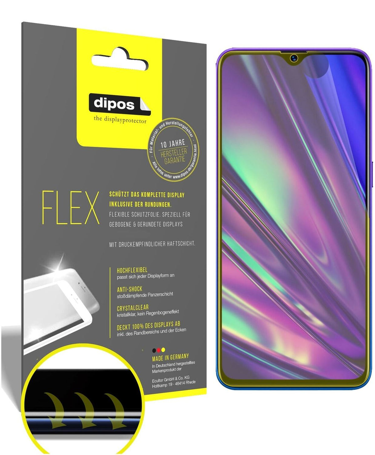 2x 3D Full Cover Schutzfolie für Oppo Realme Q