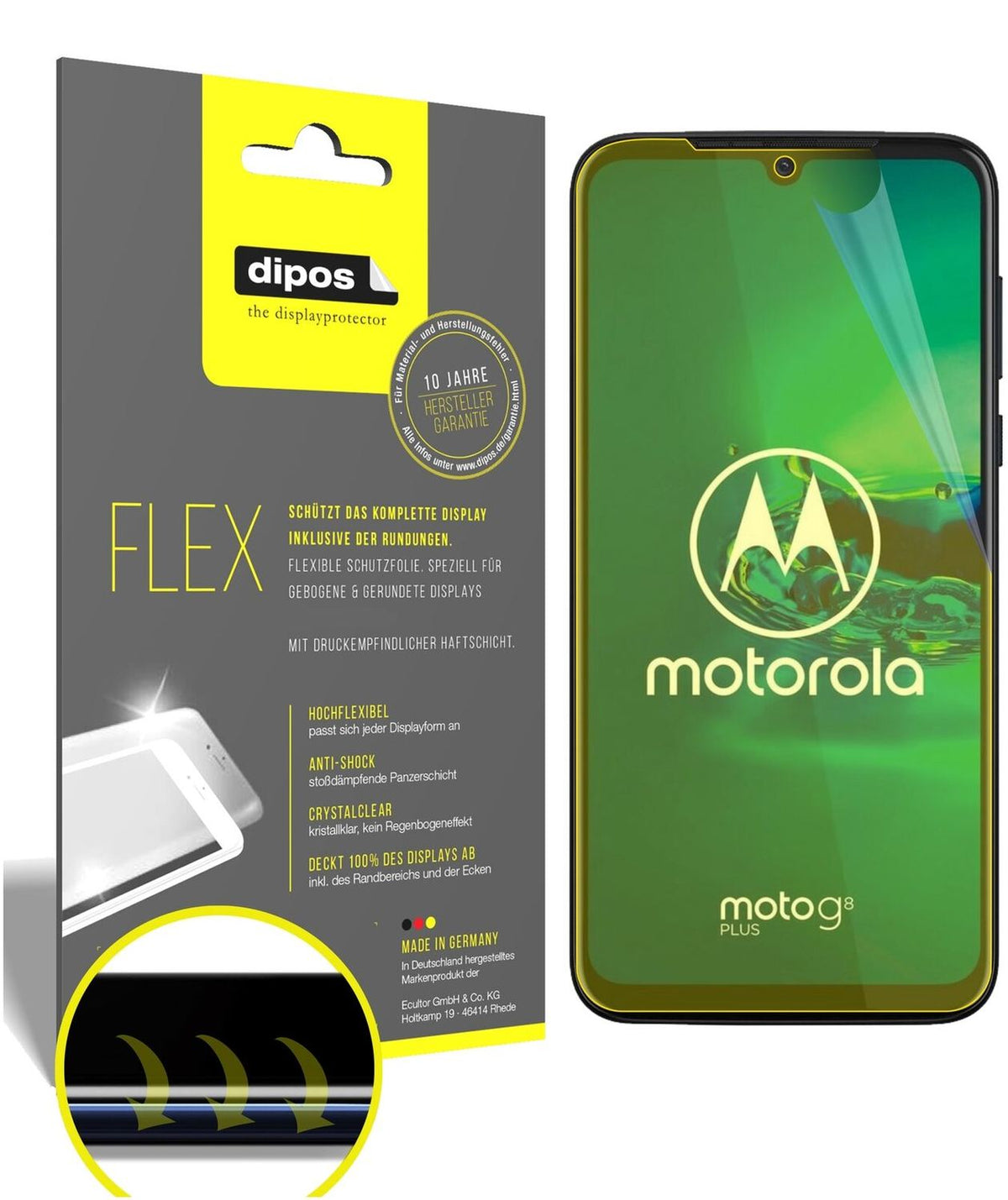 2x 3D Full Cover Schutzfolie für Motorola Moto G8 Plus