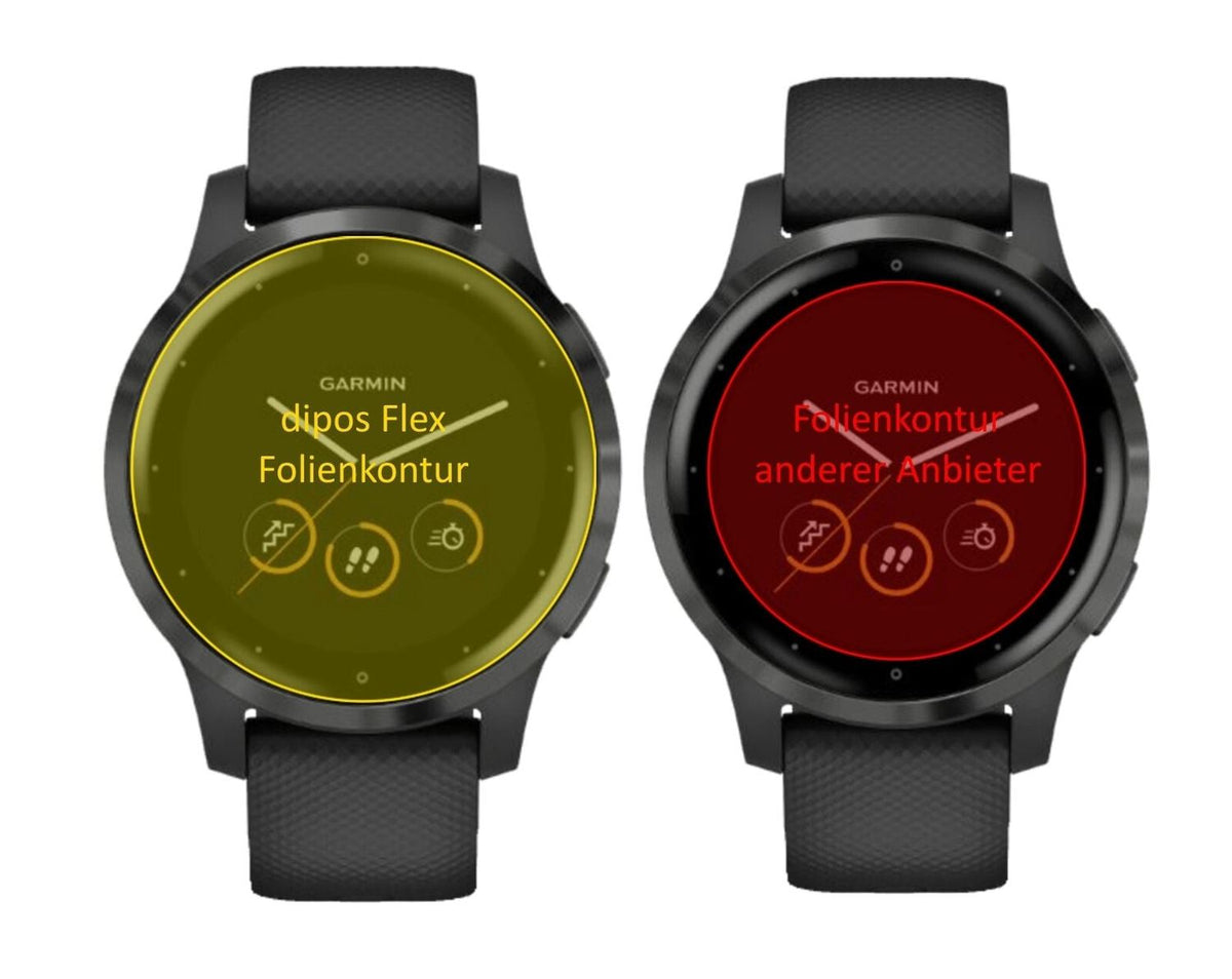2x 3D Full Cover Schutzfolie für Garmin Vivoactive 4s (40mm)