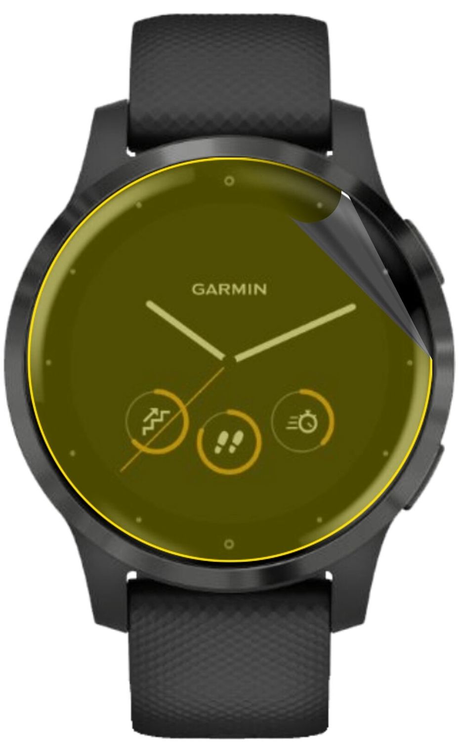 2x 3D Full Cover Schutzfolie für Garmin Vivoactive 4s (40mm)