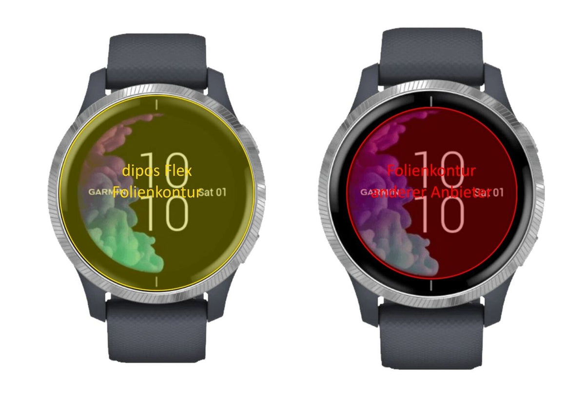 2x 3D Full Cover Schutzfolie für Garmin Venu (43mm)