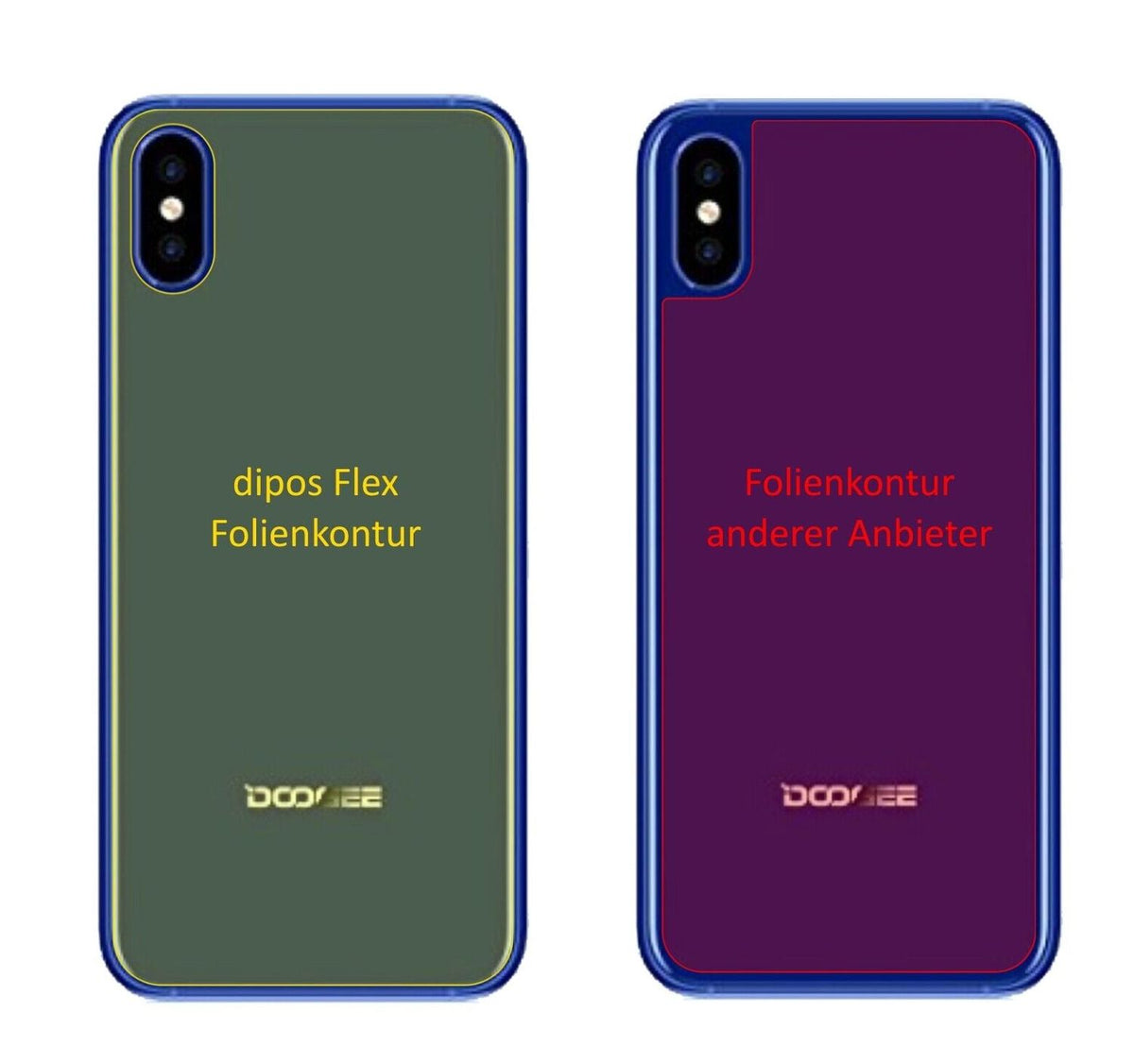 2x 3D Full Cover Schutzfolie für Doogee X50L Rückseite