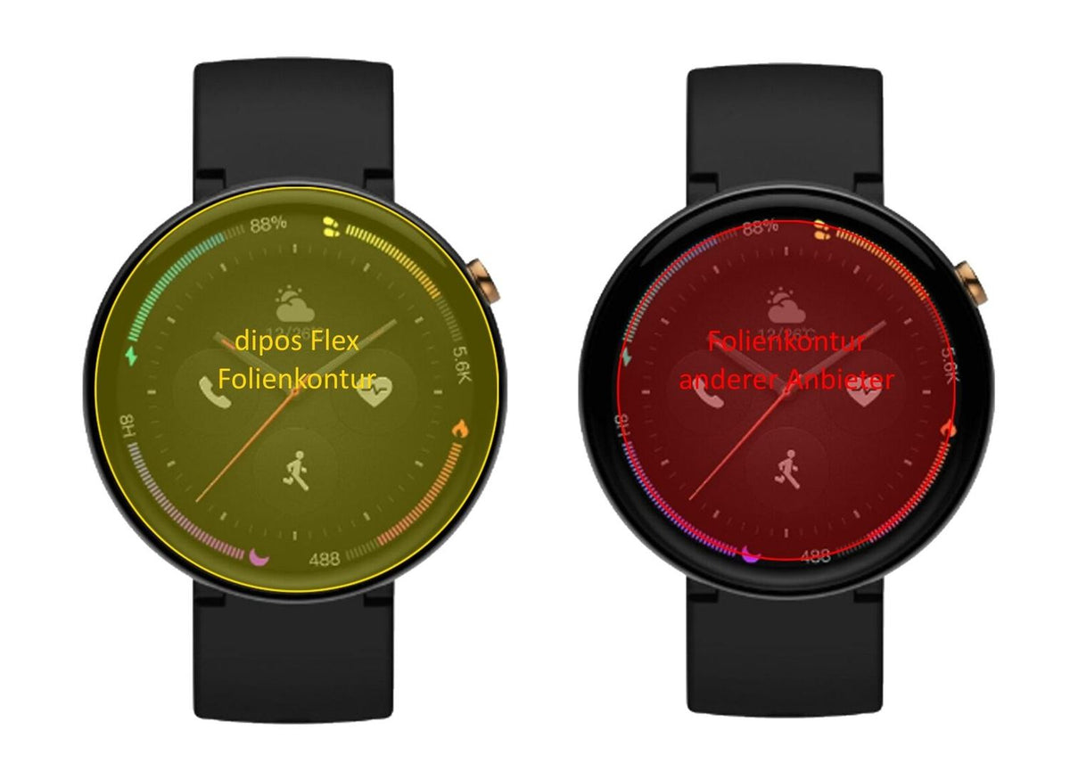 2x 3D Full Cover Schutzfolie für Amazfit Verge 2