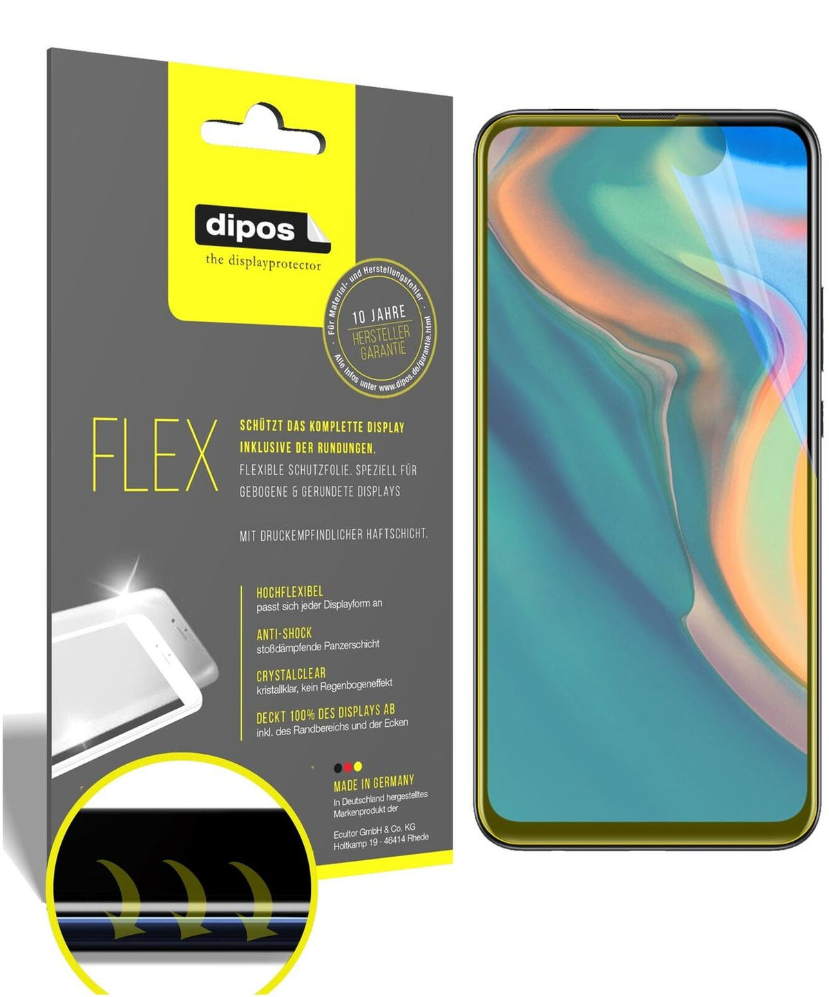 2x 3D Full Cover Schutzfolie für Huawei Y9 Prime (2019)