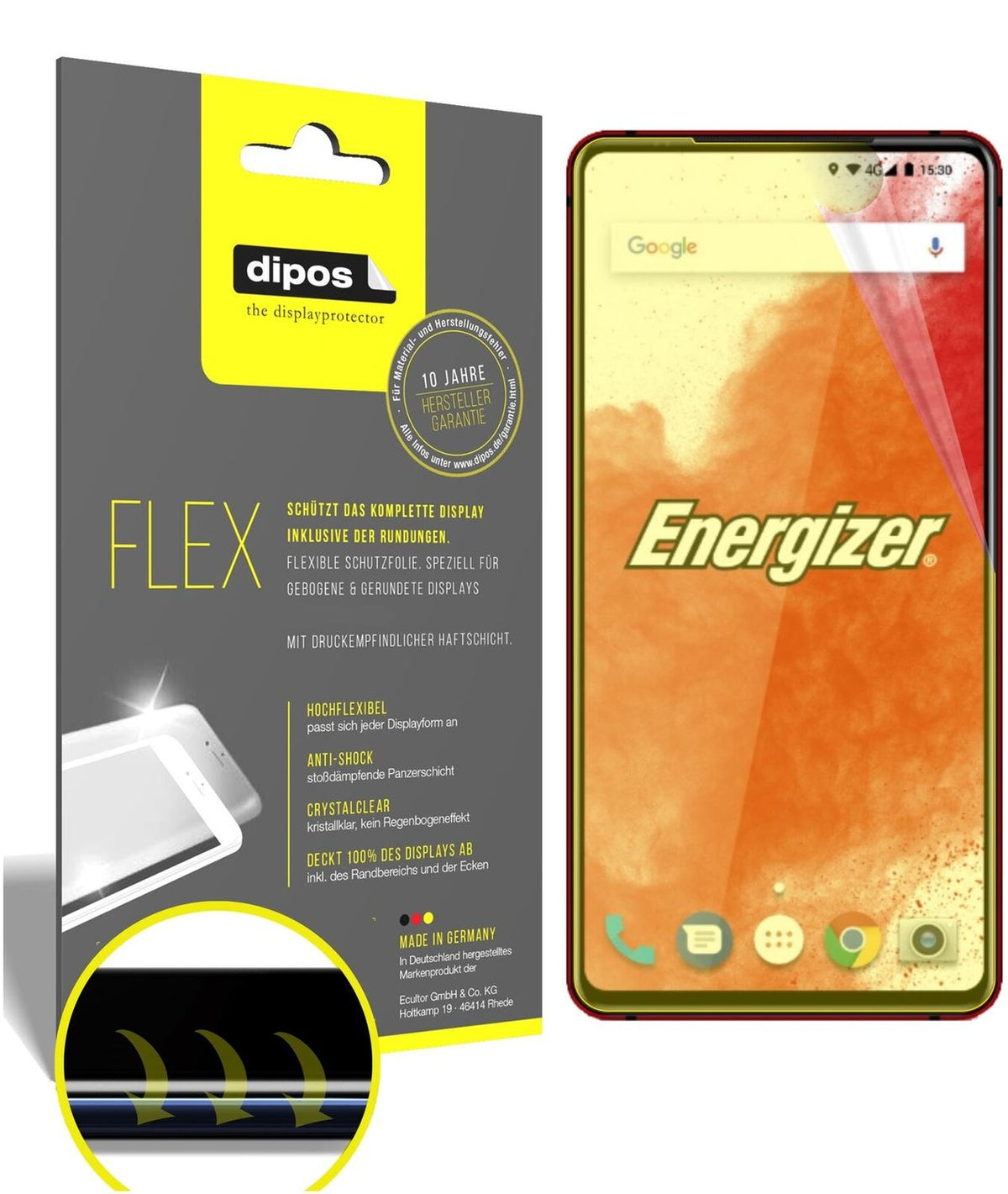 2x 3D Full Cover Schutzfolie für Energizer Power Max P18K Pop