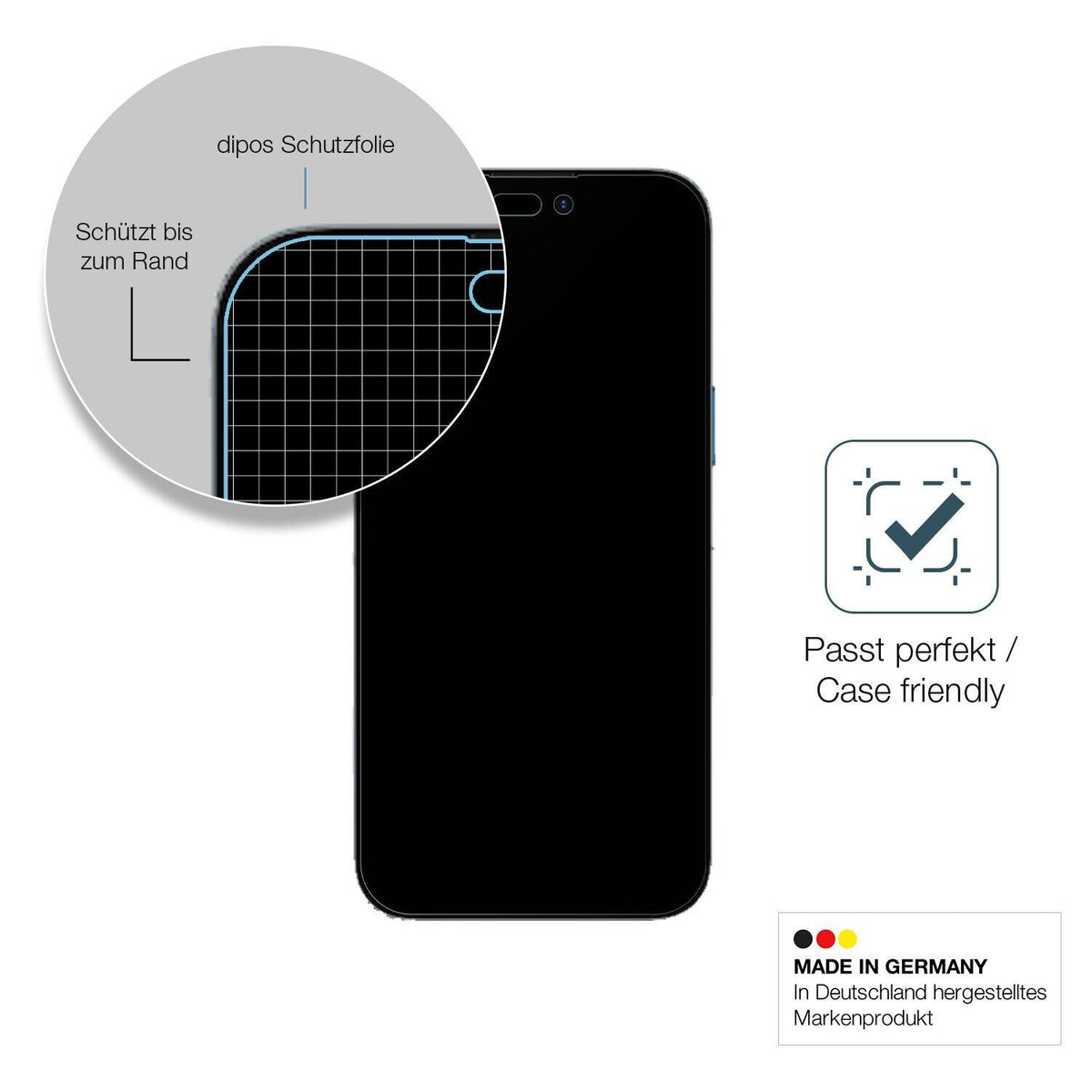 1x 9H Schutzfolie matt für Apple iPhone 15 Plus Panzerfolie