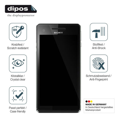 1x 9H Schutzfolie für Sony Xperia V Panzerfolie
