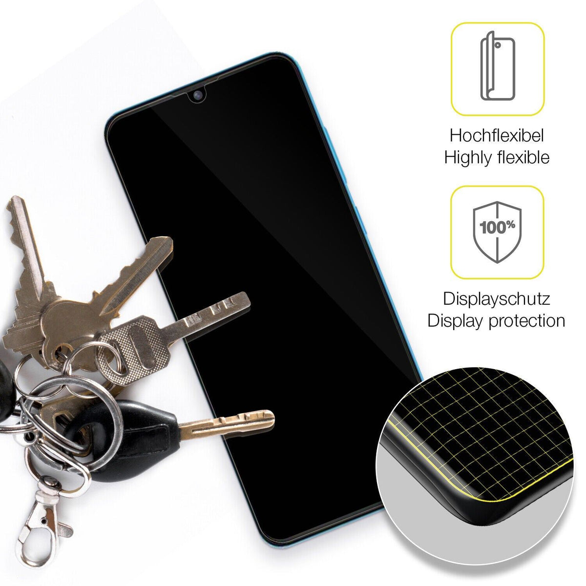1x 3D Full Cover Schutzfolie für Walton Orbit Y50