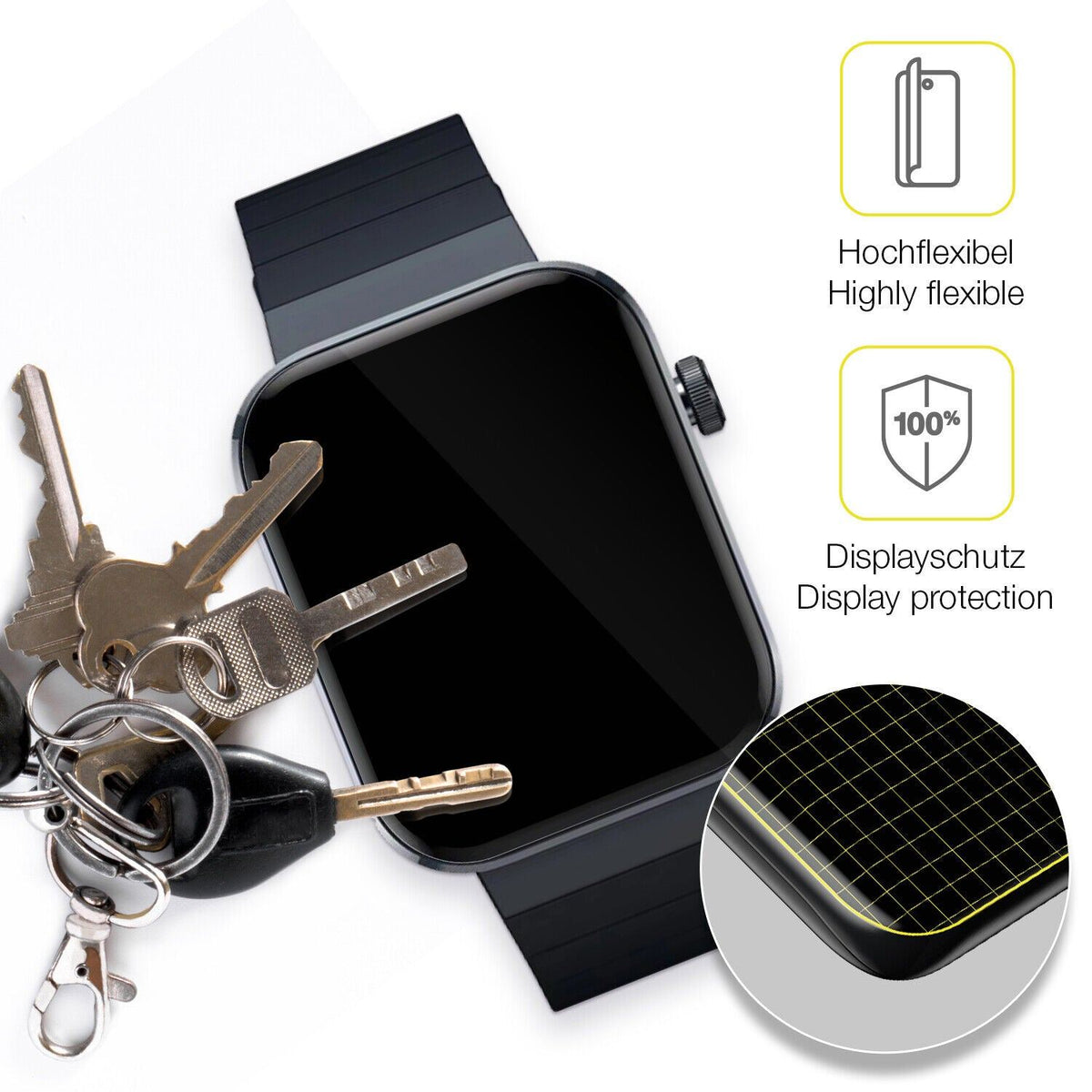1x 3D Full Cover Schutzfolie für Mibro Watch T1