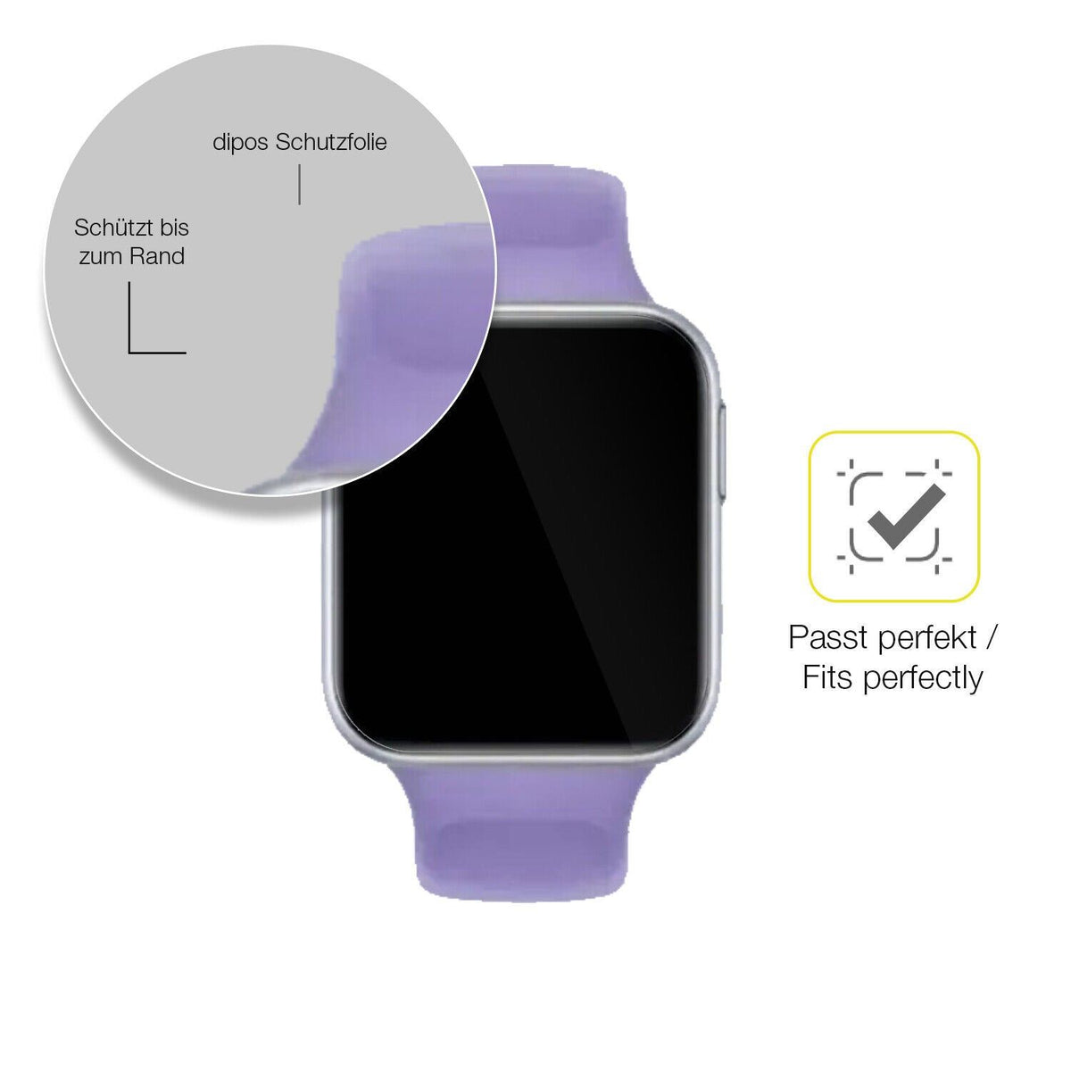 1x 3D Full Cover Schutzfolie für Oppo Watch SE