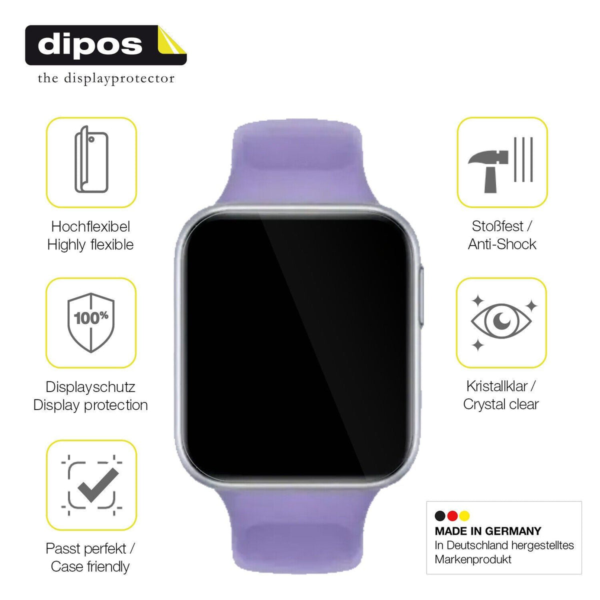 1x 3D Full Cover Schutzfolie für Oppo Watch SE
