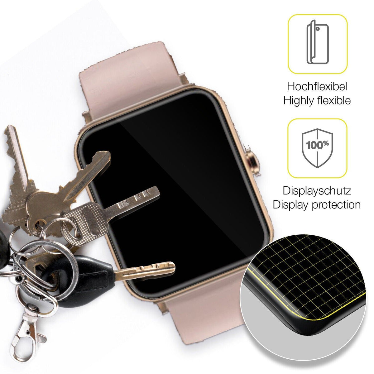 1x 3D Full Cover Schutzfolie für Noise Colorfit Pro 3 Assist