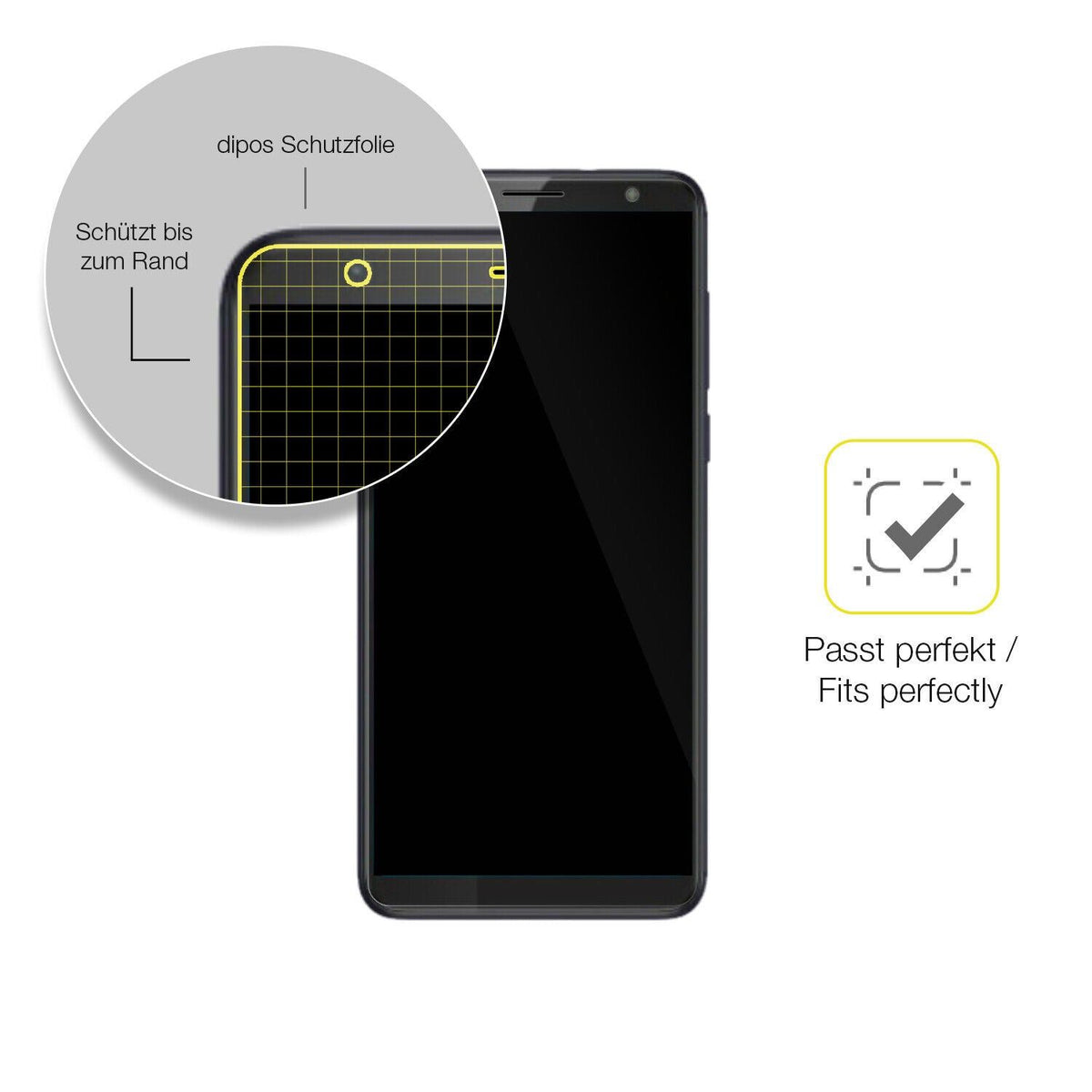 1x 3D Full Cover Schutzfolie für WALTON Primo NH4