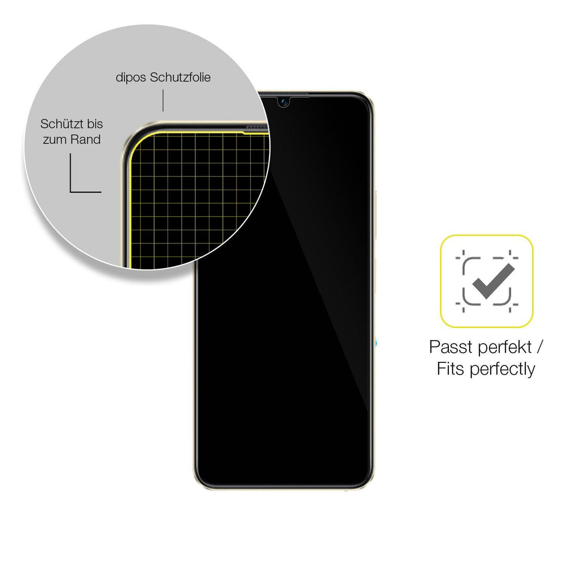1x 3D Full Cover Schutzfolie für Vivo Y16