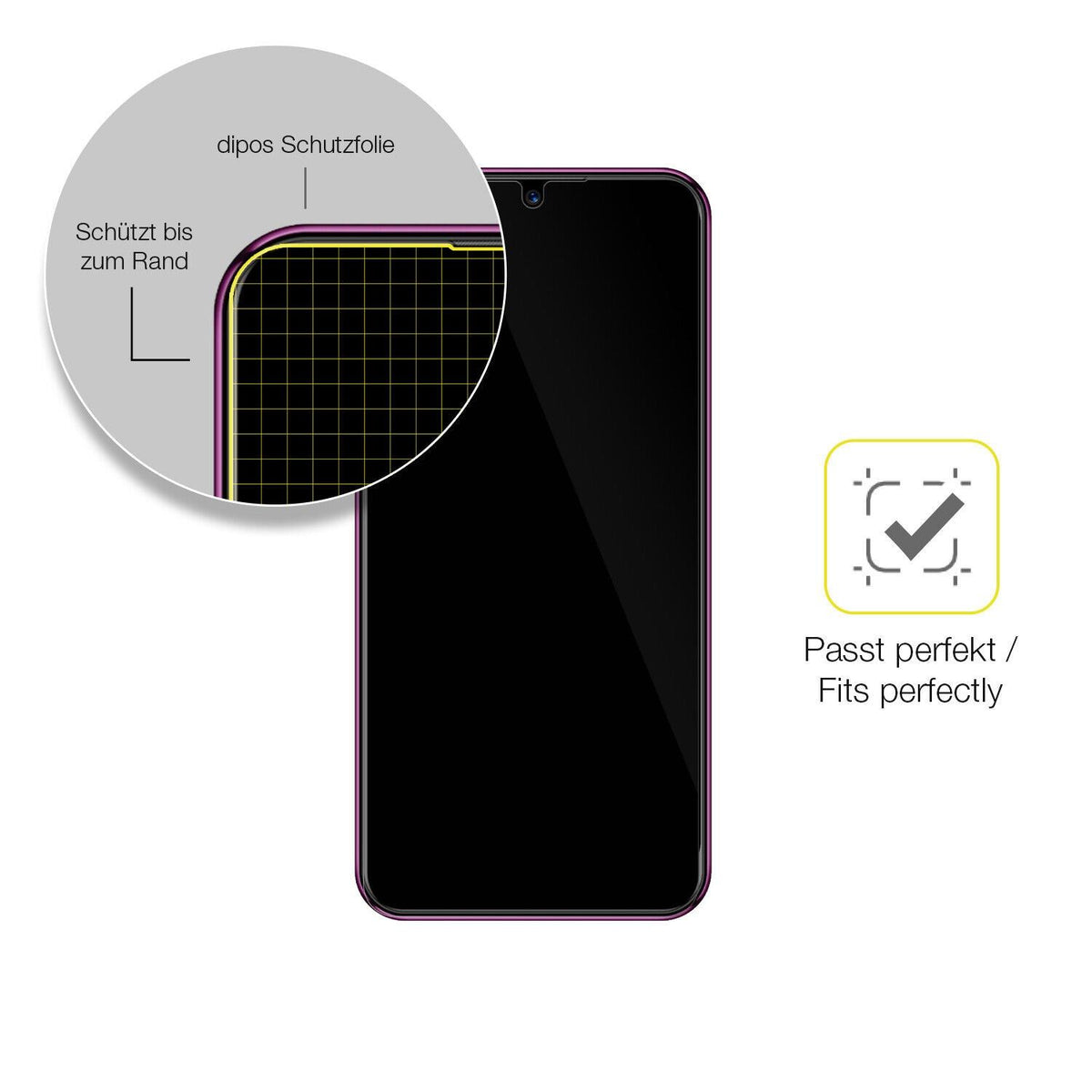 1x 3D Full Cover Schutzfolie für BQ 6051G
