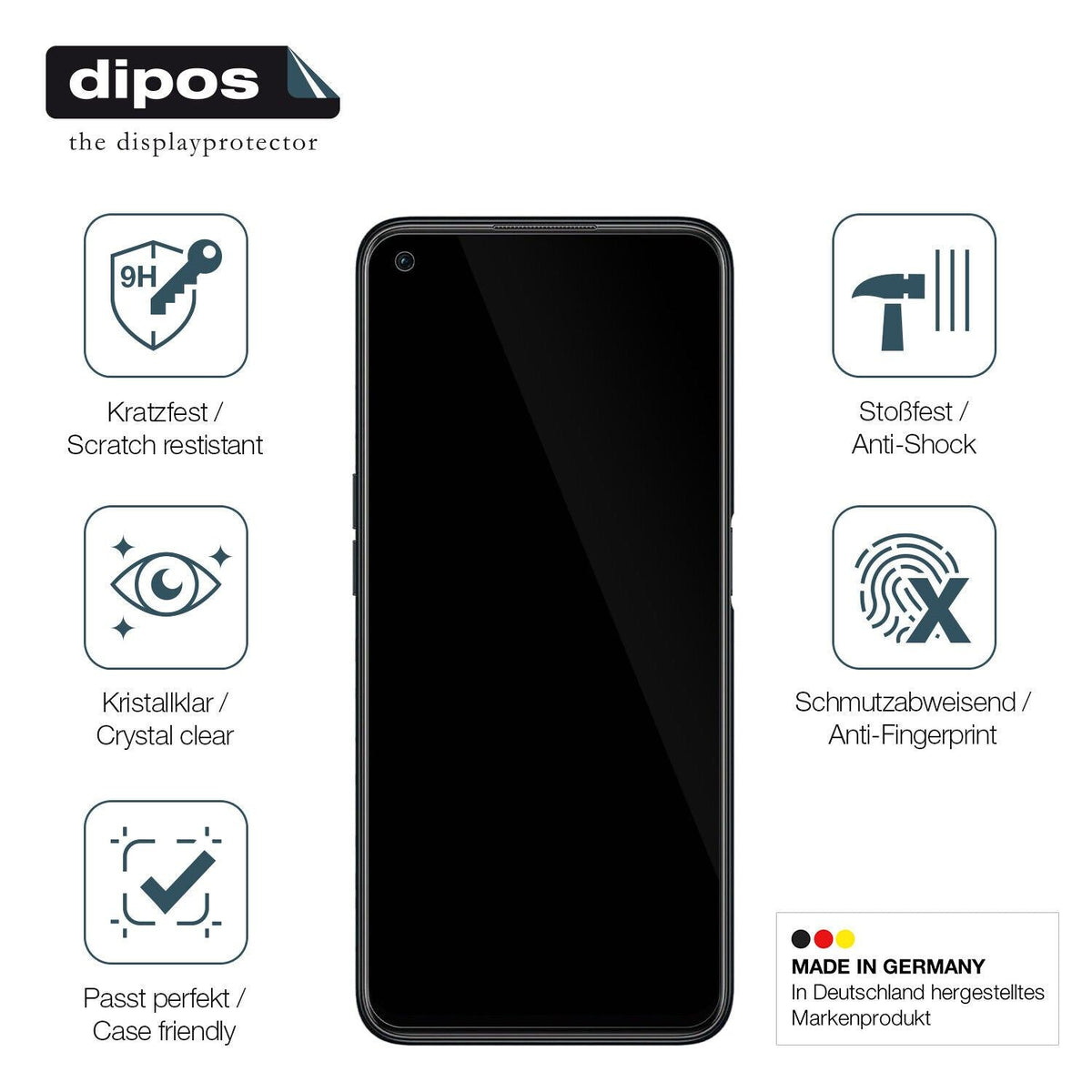 1x 9H Schutzfolie für OPPO A76 Panzerfolie