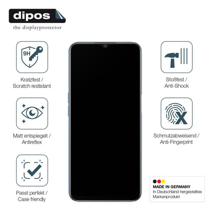 1x 9H Schutzfolie matt für OPPO A16 Panzerfolie