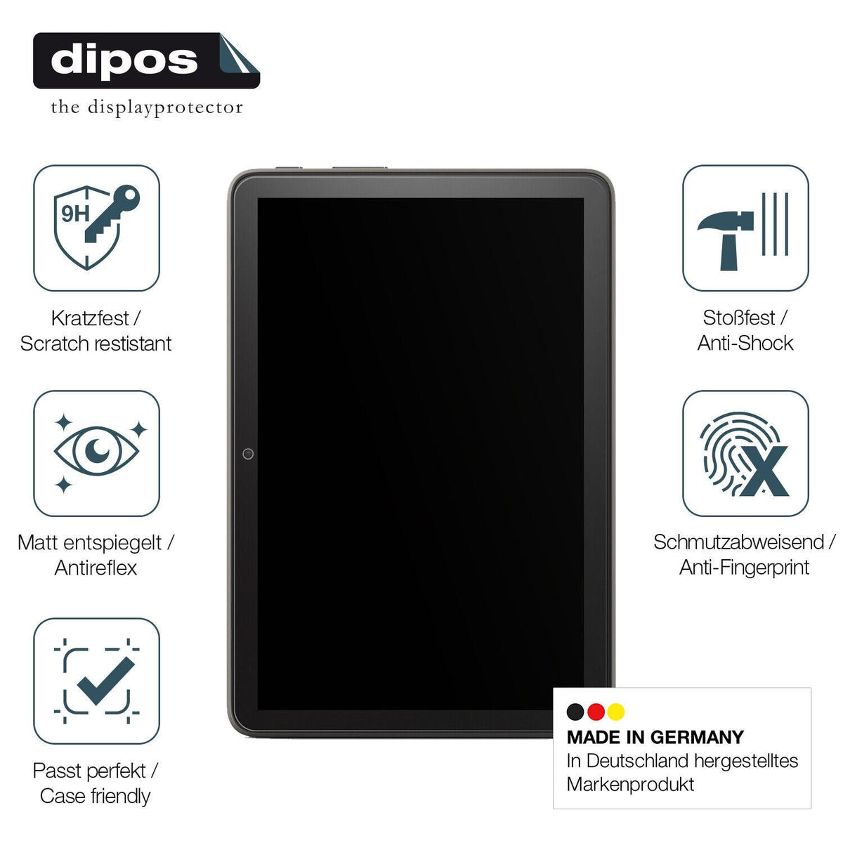 1x 9H Schutzfolie matt für Amazon Fire HD 8 Plus (2022) Panzerfolie