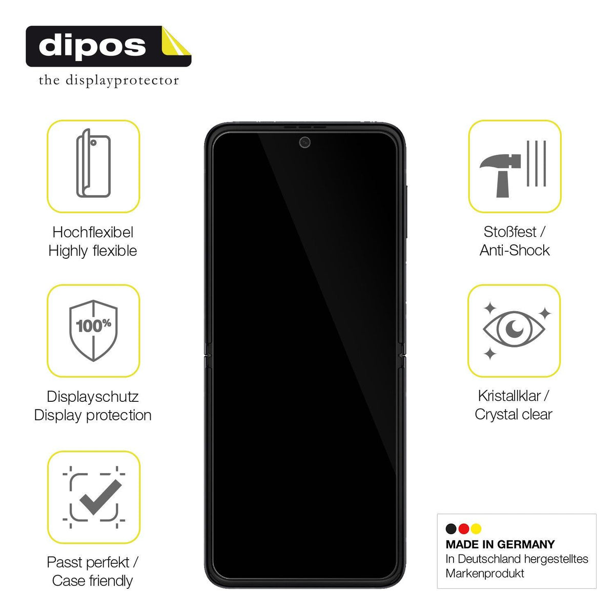 1x 3D Full Cover Schutzfolie für Samsung Galaxy Flip 4
