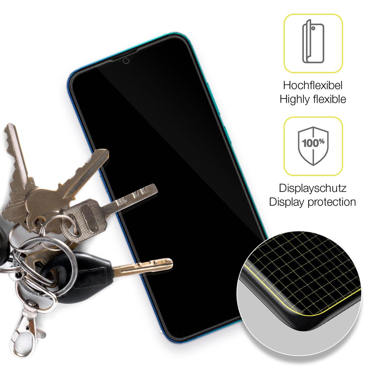 1x 3D Full Cover Schutzfolie für Hisense E60 Lite