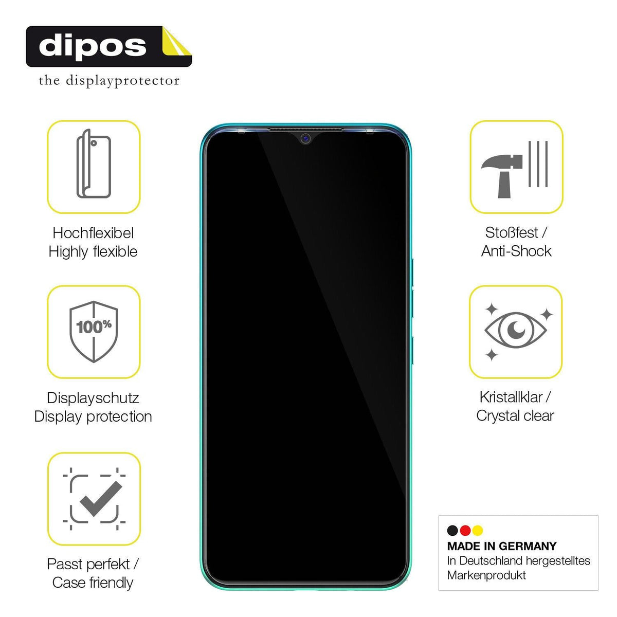 2x 3D Full Cover Schutzfolie für Tecno Spark 7T