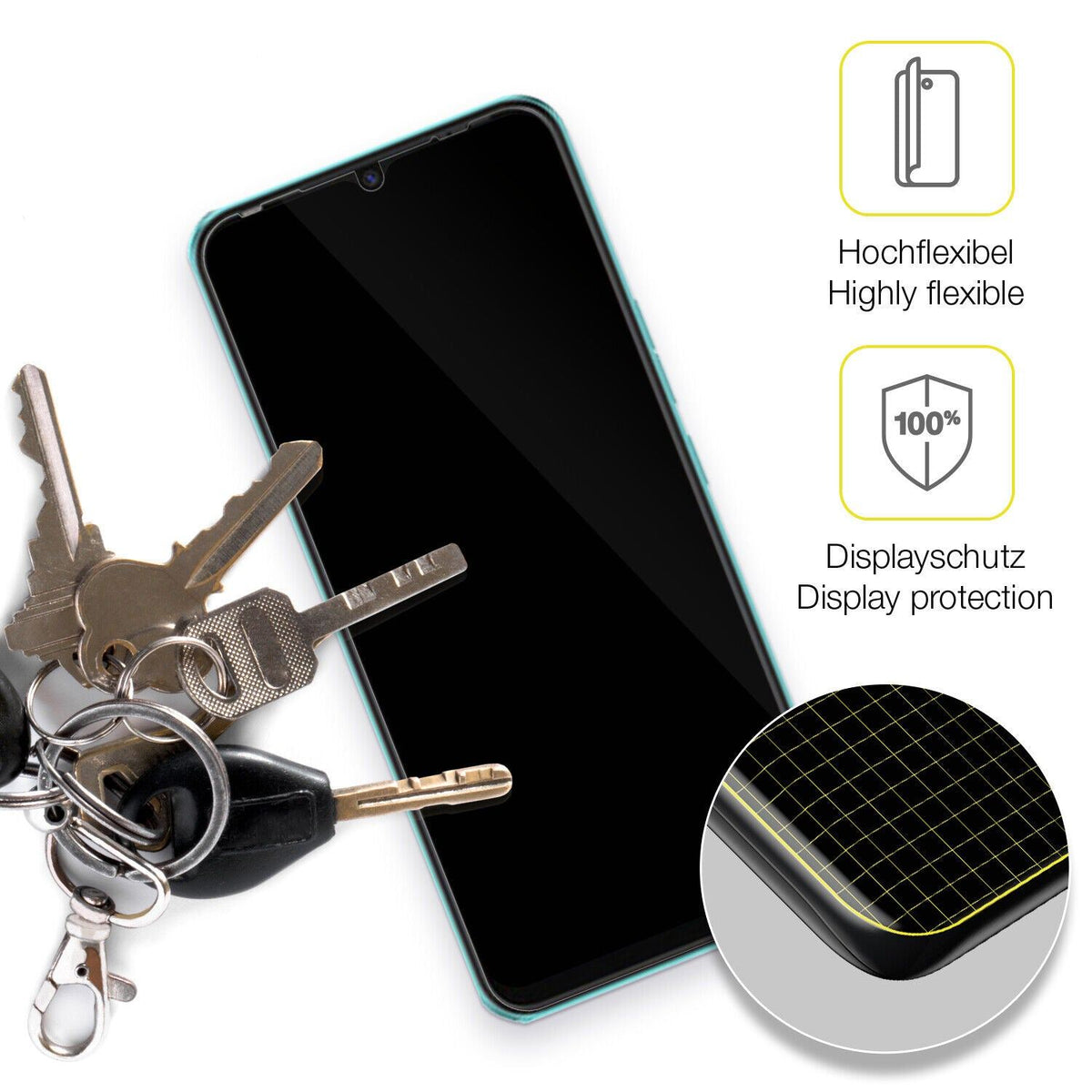 2x 3D Full Cover Schutzfolie für TECNO Spark 8C