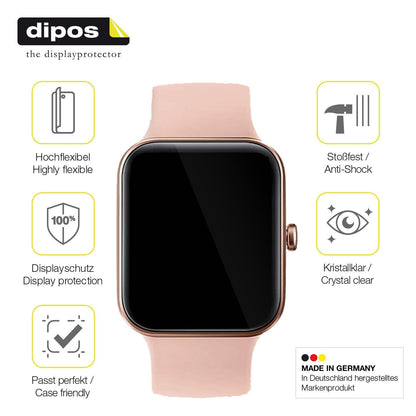 2x 3D Full Cover Schutzfolie für AooDen Smartwatch