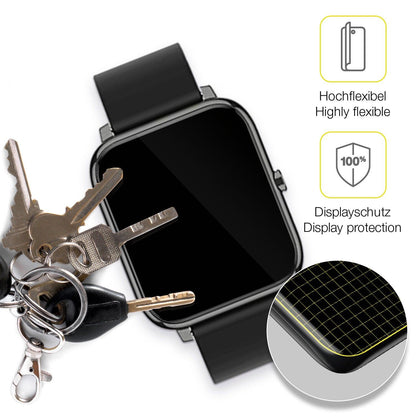 2x 3D Full Cover Schutzfolie für Popglory Smartwatch