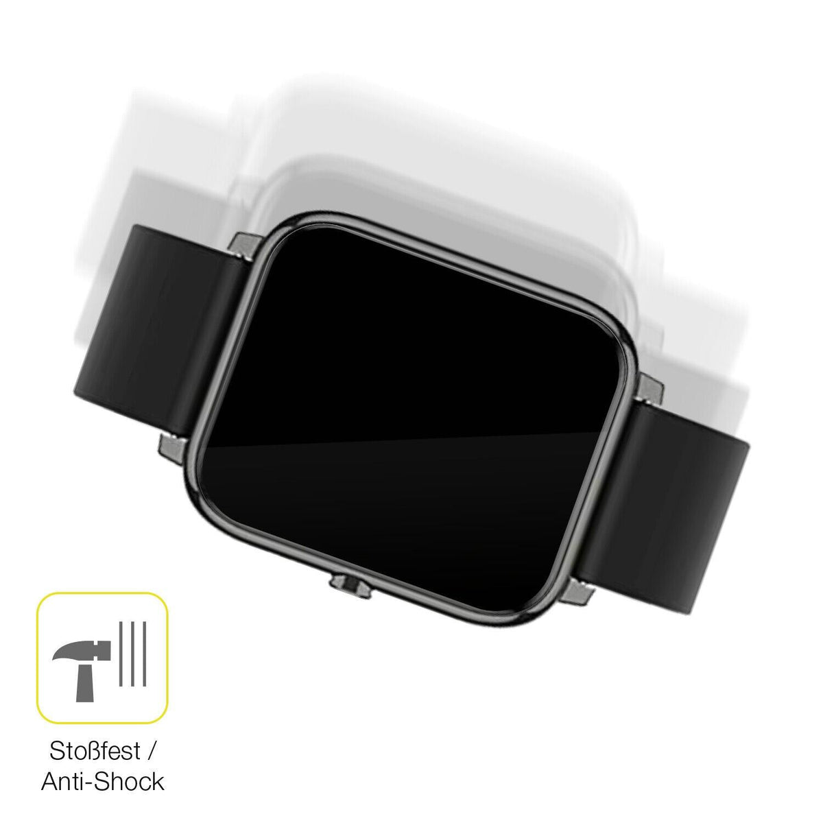2x 3D Full Cover Schutzfolie für Popglory Smartwatch