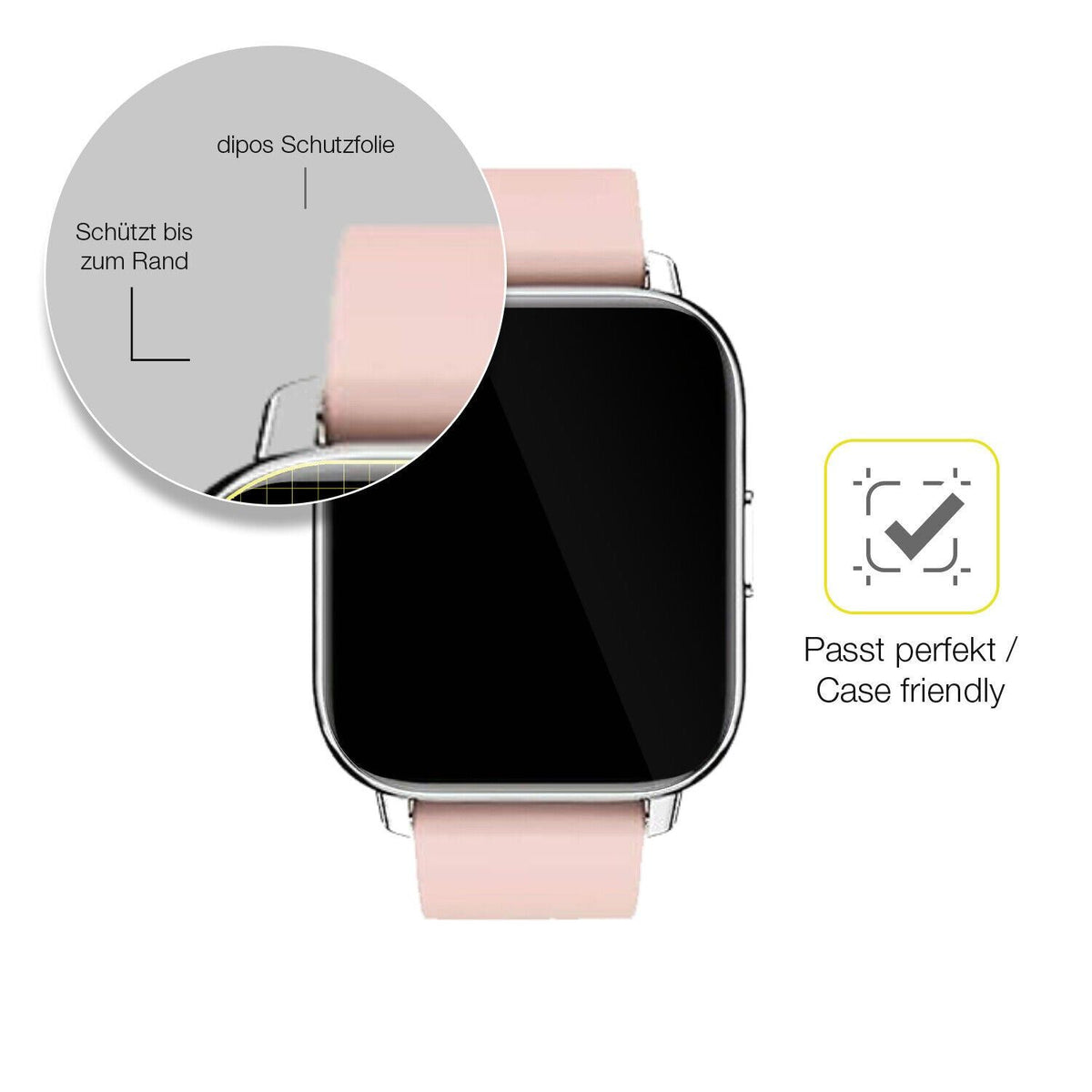 2x 3D Full Cover Schutzfolie für Togala Smartwatch