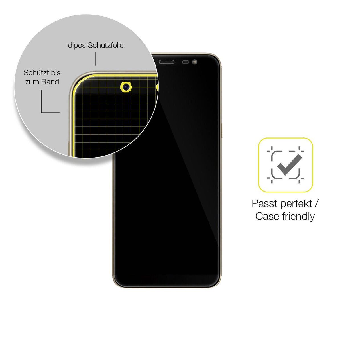 2x 3D Full Cover Schutzfolie für Samsung Galaxy J8